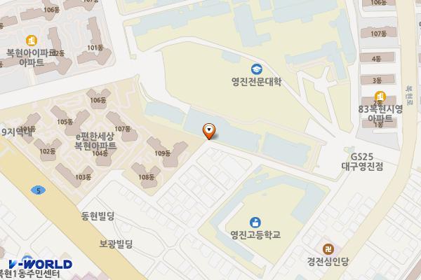 동북로55길인근 위치 지도 — 대구광역시 북구 복현동 623
