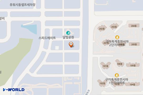 시민행복주차장(옥계 휴먼시아 인근) 위치 지도 — 경상북도 구미시 옥계동 1250번지
