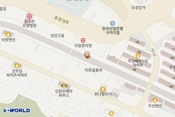광평천 주차장(3공영주차장) 위치 지도 — 경상북도 구미시 송정동 501번지