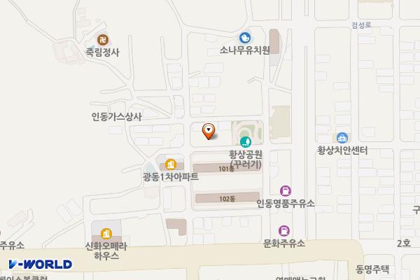 시민행복주차장(황상공원 인근) 위치 지도 — 경상북도 구미시 황상동 268-8번지