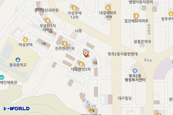 공영주차장(금오타운빌라 인근) 위치 지도 — 경상북도 구미시 형곡동 302-7번지