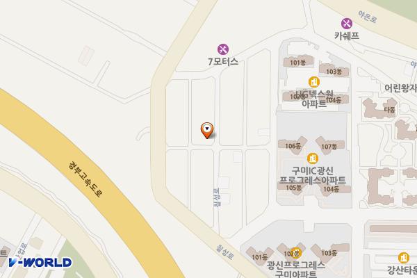 시민행복주차장(칠성주택단지 내) 위치 지도 — 경상북도 구미시 원평동 937-45번지