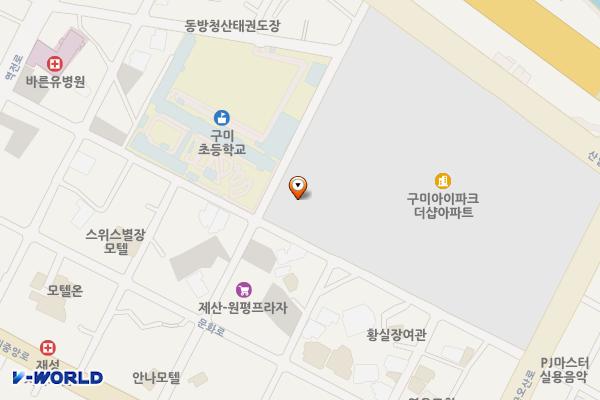 공영주차장(아이파크 인근) 위치 지도 — 경상북도 구미시 원평동 1136번지
