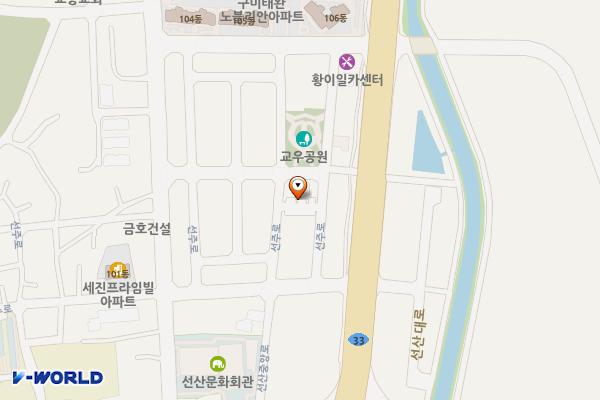 공영주차장(교리공원 인근) 위치 지도 — 경상북도 구미시 선산읍 동부리 814번지
