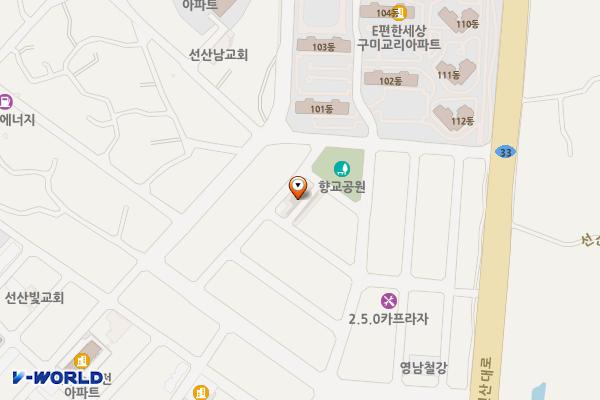 공영주차장(향교공원 인근) 위치 지도 — 경상북도 구미시 선산읍 교리 1195번지