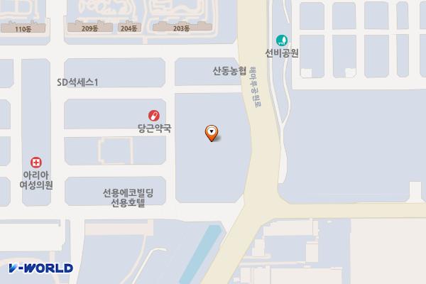 산동읍 확장단지 대체주차장 위치 지도 — 경상북도 구미시 산동읍 신당리 1466번지