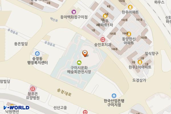 산동 우항공원 공영주차장 위치 지도 — 경상북도 구미시 산동읍 신당리 2017번지