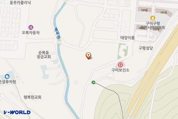 시민행복주차장(두꺼비 공원 인근) 위치 지도 — 경상북도 구미시 구평동 1084번지