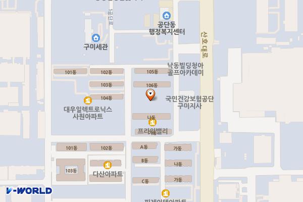 시민행복주차장(대우전자 사원아파트 인근) 위치 지도 — 경상북도 구미시 공단동 265-4번지