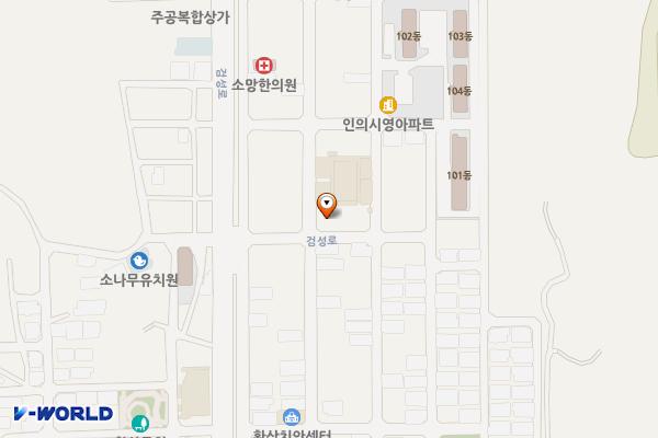 공영주차장(황상 중앙시장) 위치 지도 — 경상북도 구미시 인의동 821-7번지