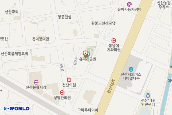 시민행복주차장(선산터미널 건너편) 위치 지도 — 경상북도 구미시 선산읍 동부리 312-3번지
