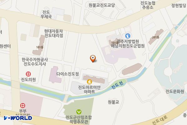 아리랑수산시장 앞 위치 지도 — 전라남도 진도군 진도읍 쌍정1길 8-6