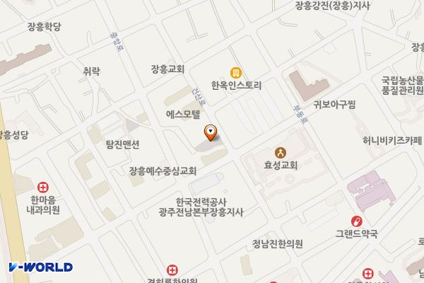 스위스 모텔 옆 위치 지도 — 전라남도 장흥군 장흥읍 건산로 27