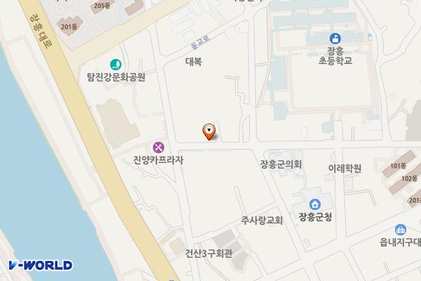 덕인식당 앞 위치 지도 — 전라남도 장흥군 장흥읍 의향길 7-3