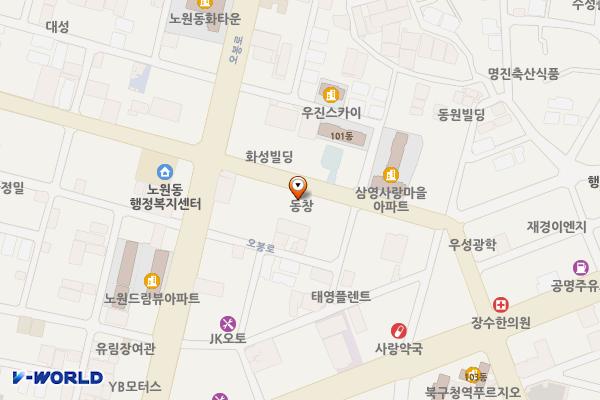 오봉로10길인근 위치 지도 — 대구광역시 북구 노원동1가 273
