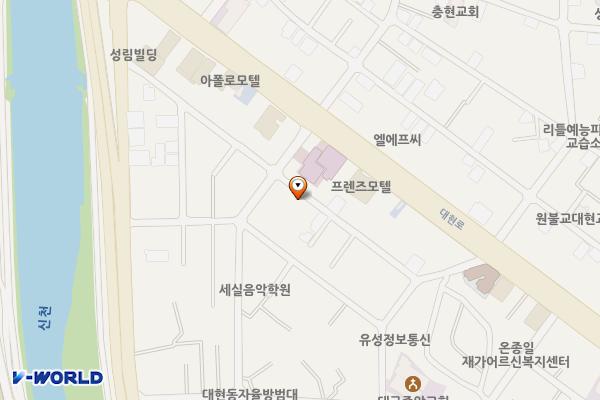 신천동로(대현동) 위치 지도 — 대구광역시 북구 대현동 524