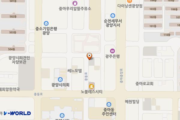 중동 1316-8 위치 지도 — 전라남도 광양시 중동로 75-12 (중동)