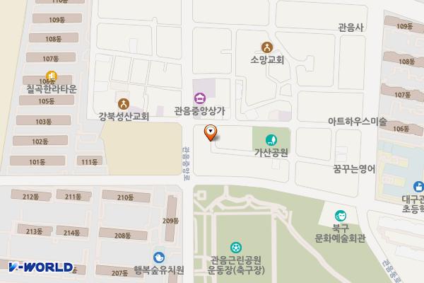 칠곡중앙대로91길인근 위치 지도 — 대구광역시 북구 관음동 1359