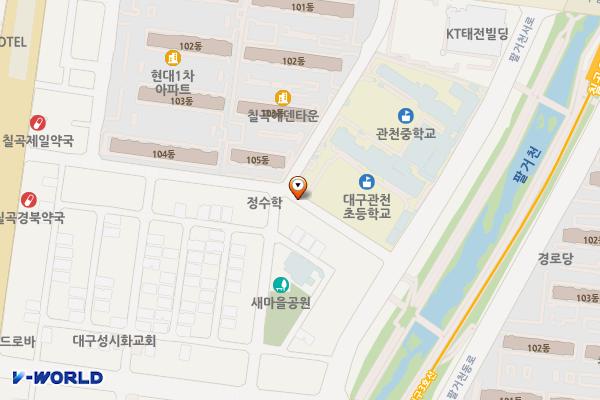 칠곡중앙대로80길인근 위치 지도 — 대구광역시 북구 태전동 1002