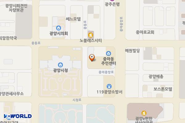 행정타운주차타워 위치 지도 — 전라남도 광양시 중동 1314-3