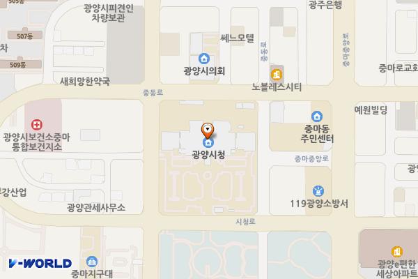 시청 주차장 위치 지도 — 전라남도 광양시 시청로 33