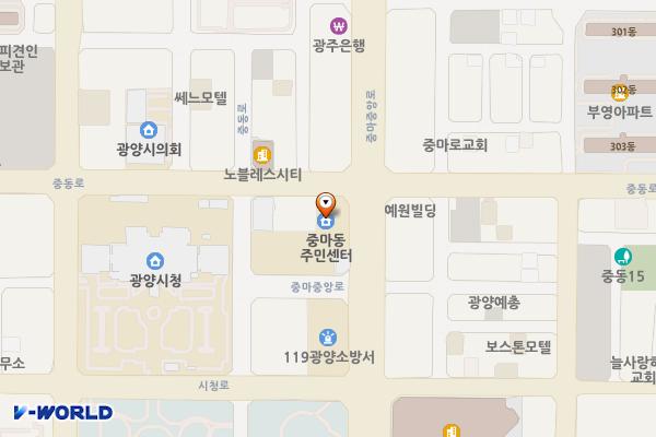 중마동사무소 위치 지도 — 전라남도 광양시 중동 1314-2