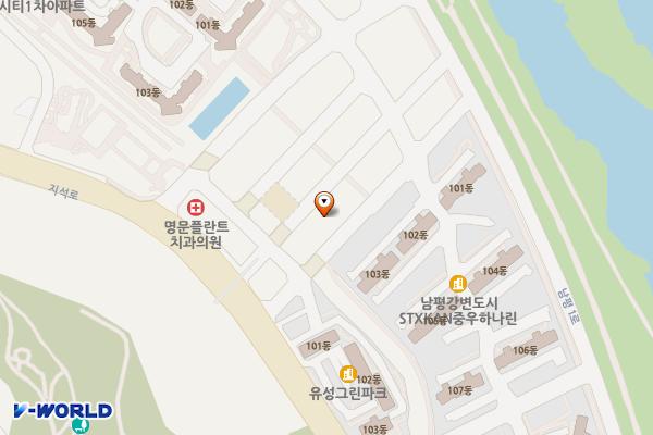 남평읍 동사리 중우하나린 정문 앞 공영주차장 위치 지도 — 전라남도 나주시 남평읍 동사리 360-3번지