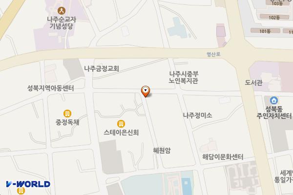 탁구회관 옆 공영주차장 위치 지도 — 전라남도 나주시 과원동 48번지