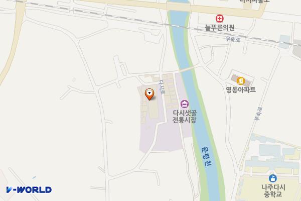 다시샛골시장 제1공영주차장 위치 지도 — 전라남도 나주시 다시면 동곡리 39-46번지