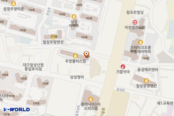 중앙대로105길인근 위치 지도 — 대구광역시 북구 칠성동2가 351-9