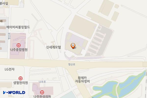 목사고을시장 제1공영주차장 위치 지도 — 전라남도 나주시 삼도동 1386-4번지