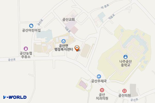공산면행정복지센터앞주차장 위치 지도 — 전라남도 나주시 공산면 금곡리 865-6번지