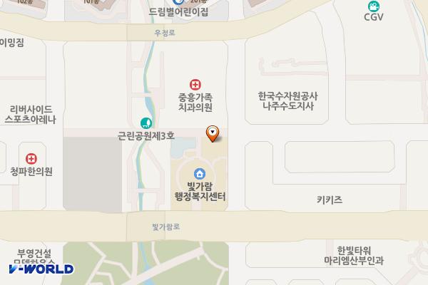 빛가람동행정복지센터주차장 위치 지도 — 전라남도 나주시 빛가람동 202번지