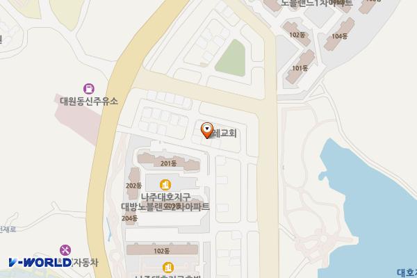대호동대방2차옆주차장 위치 지도 — 전라남도 나주시 대호동 1034-5번지