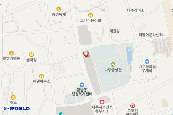금성관서측주차장 위치 지도 — 전라남도 나주시 과원동 134-1번지