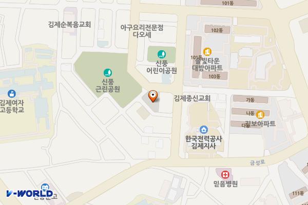 신풍제1(신당) 공영주차장 위치 지도 — 전북특별자치도 김제시 신풍동 609