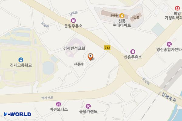 신풍제7(남신) 쌈지 공영주차장 위치 지도 — 전북특별자치도 김제시 신풍동 332-1