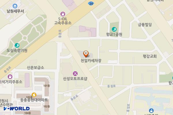 향교동 오거리 주차장 위치 지도 — 전북특별자치도 남원시 향교동 183-1