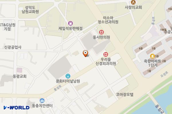 시외버스터미널 시장 주차장 위치 지도 — 전북특별자치도 남원시 동충동 36-20