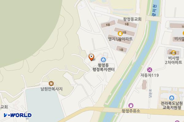 왕정동 행정복지센터 옆 주차장 위치 지도 — 전북특별자치도 남원시 왕정동 413