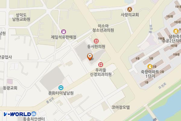시외버스터미널 옆(위) 주차장 위치 지도 — 전북특별자치도 남원시 동충동 26-3