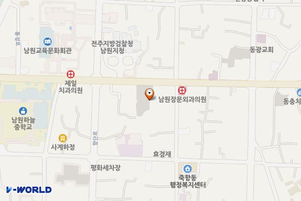 법원 앞 주차장 위치 지도 — 전북특별자치도 남원시 죽항동 199-2