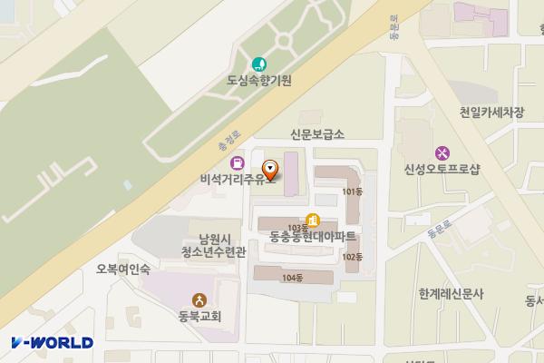 남원시청소년수련관 인근 위치 지도 — 전북특별자치도 남원시 동충동 345-5