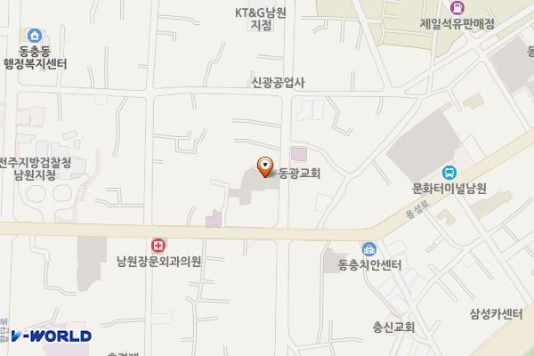 남원농협 동문지점 앞 주차장 위치 지도 — 전북특별자치도 남원시 동충동 65