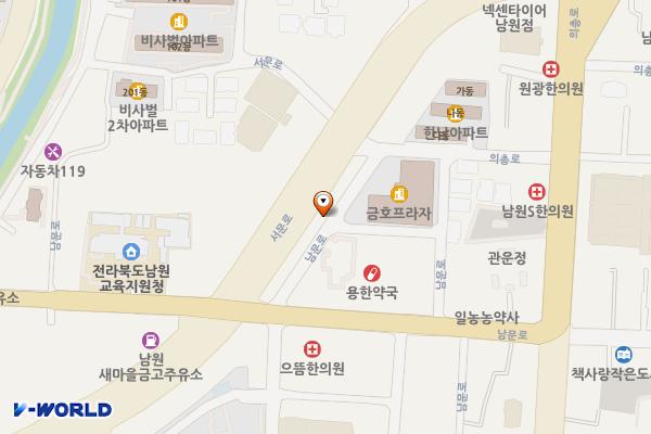 금호아파트 앞 주차장 위치 지도 — 전북특별자치도 남원시 왕정동 142-5