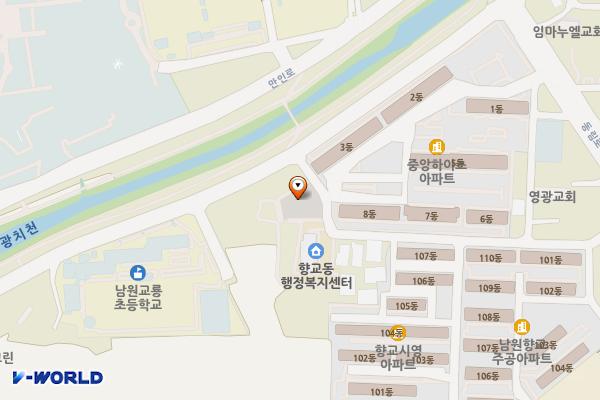 남원시장애인어울림센터 옆 주차장 위치 지도 — 전북특별자치도 남원시 향교동 324-1