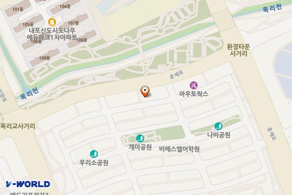 삽교읍 목리 이주자택지 공영주차장(목리 1042) 위치 지도 — 충청남도 예산군 목리 1042