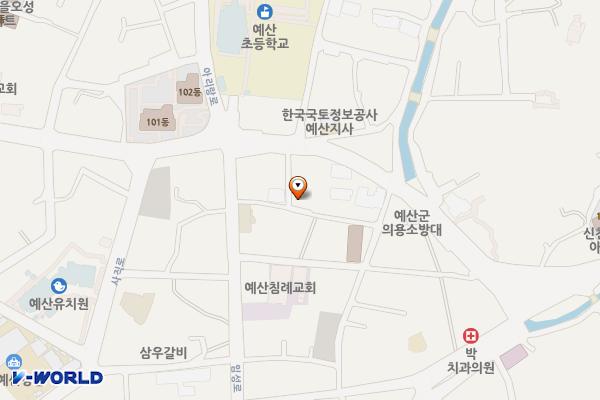 태성빌딩 뒤 공영주차장 위치 지도 — 충청남도 예산군 예산리 131-2