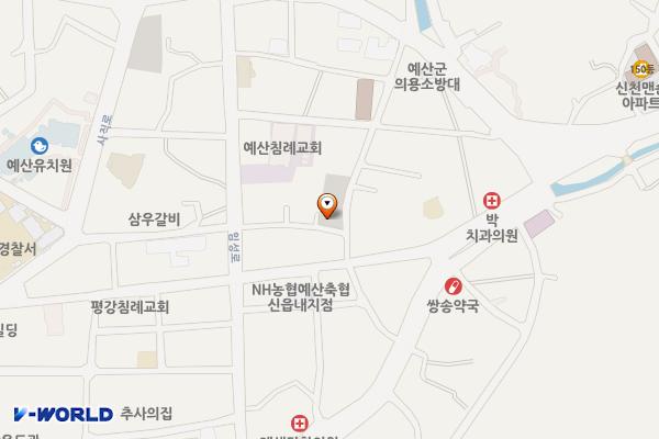 예산읍 예산리 공영주차장(구 중앙극장 뒤) 위치 지도 — 충청남도 예산군 예산리 158