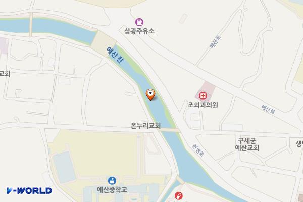 딴산입구복개지 위치 지도 — 충청남도 예산군 주교리 524-195일원
